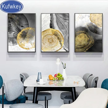 

Nordic Golden gray Tree Ring Landscape 3 Pieces Diamond Embroidery Handmade Full drill 5d Diy Diamond Painting home decor