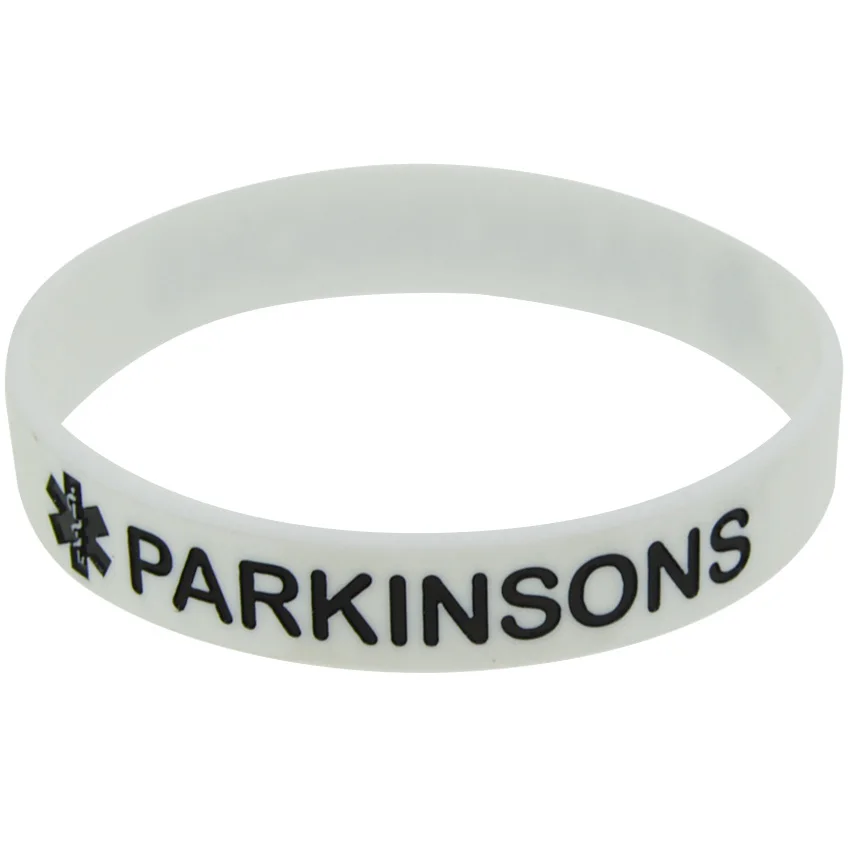YHPP 50 шт Debossed Медицинский символ оповещения Parkinsons силиконовый браслет