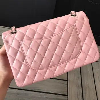 

By H 2020 Newest Women's Luxury Designer Lampskin Shoulder Bag Top Quality Messenger Bag Ladies Flap Bag Genuine Leather Purse 5