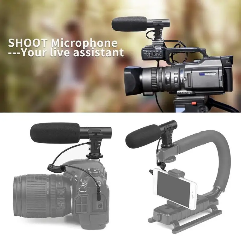 MIC-05 3,5 мм стереокамера микрофон для интервью фотография стерео видео Открытый ПК записывающий микрофон для Nikon Canon DSLR камеры