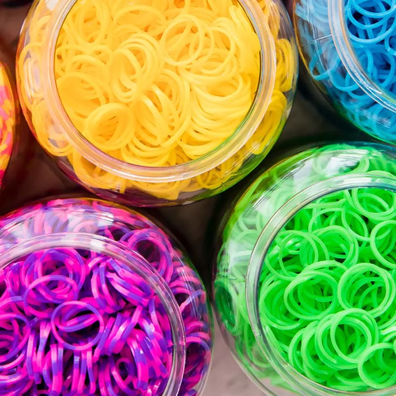 1800 шт. резиновые ткацкие ленты DIY детские игрушки для детей набор для детей шнуровка Радужный Браслет резиновые ленты эластичные плетеные подарки для девочек