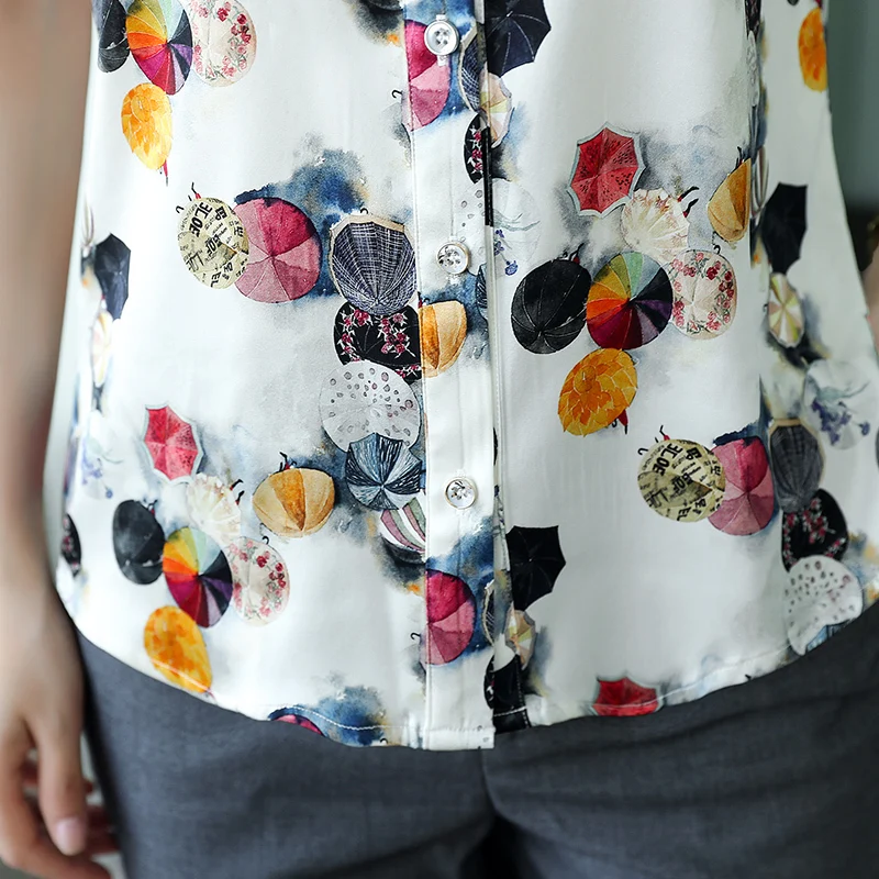  Womens Tops and Blouses Summer Short Sleeve Blouse Plus Size Real Silk Shirts Korean Fashion Clothi