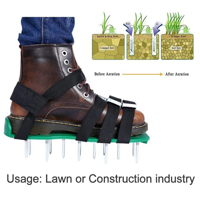 GYTB Газон Аэратор обувь противоскользящие Твердые Прочный скарификатор сад Шипованная обувь