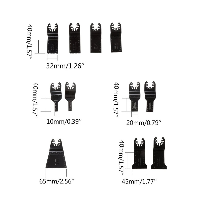 11 шт. смешанные Осциллирующие Мультитул пилы Набор для Fein Multimaster Dremel