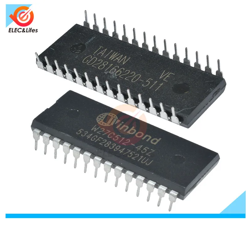 5 шт. IC чипы Оригинал W27C512 45Z 28DIP EEPROM 512 кбит Интегральные схемы|Реле| |