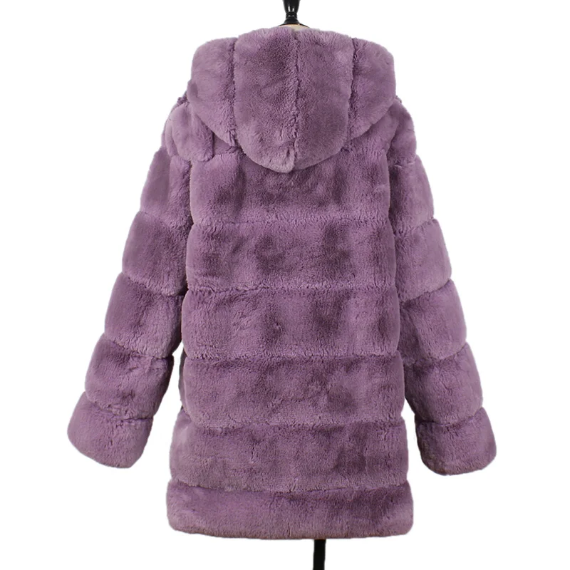 Женское меховое пальто, зимняя теплая пушистая верхняя одежда,, повседневное длинное пальто, 3XL, куртка оверсайз, черный, розовый, серый, фиолетовый