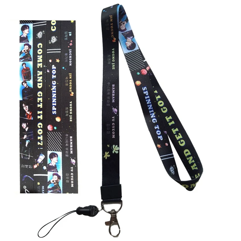 

KPOP GOT7 Lanyard JB JACKSON MARK YUGYEOM Keychain Keyring Mobile Phone Strap Pendant