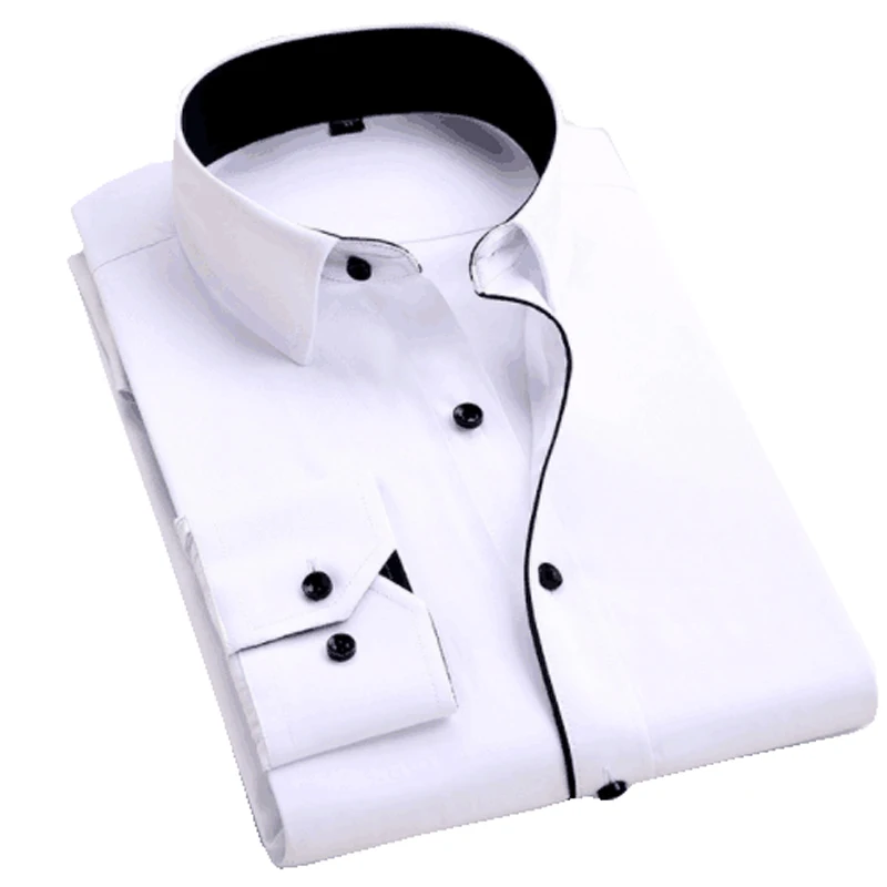 

New Arrival Men's Dress Twill Shirt Formal Business Social Shirts Classic Design Long Sleeve Non-Iron Shirts Solid Color