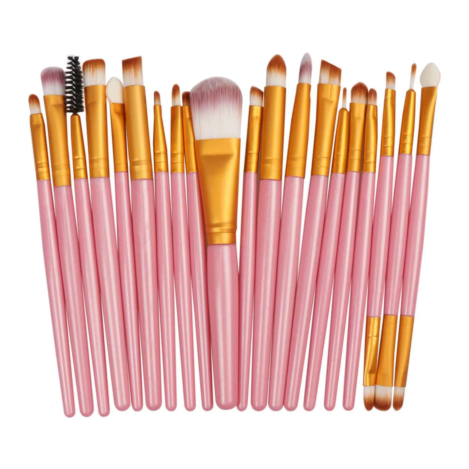 T02-20pcs Набор кистей для макияжа, 20 шт., набор кистей для бровей, кисть для нанесения основы, кисть для румян, кисть для пудры, растушевки теней, Кисть для макияжа, набор инструментов - Handle Color: T02-20pcs
