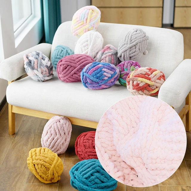 Chunky Chenille Yarn Gauge 7 Super Bulky Yarn for Arm Knitting Scarf  Crochet - AliExpress