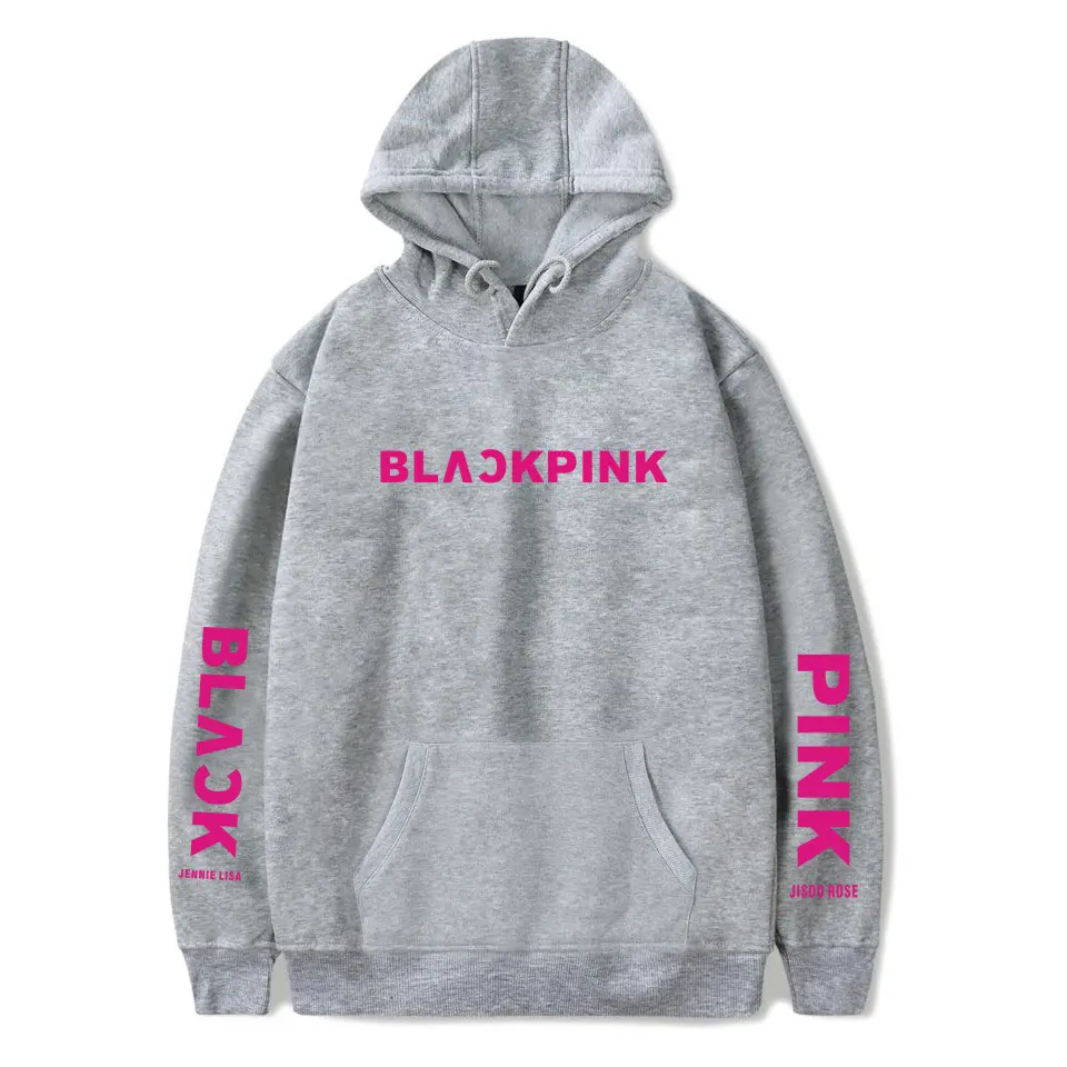 KPOP/корейские модные черно-розовые толстовки с капюшоном; JISOO Jennie Kim Rose LISA; японские толстовки с капюшоном; одежда; пуловеры; свитшоты