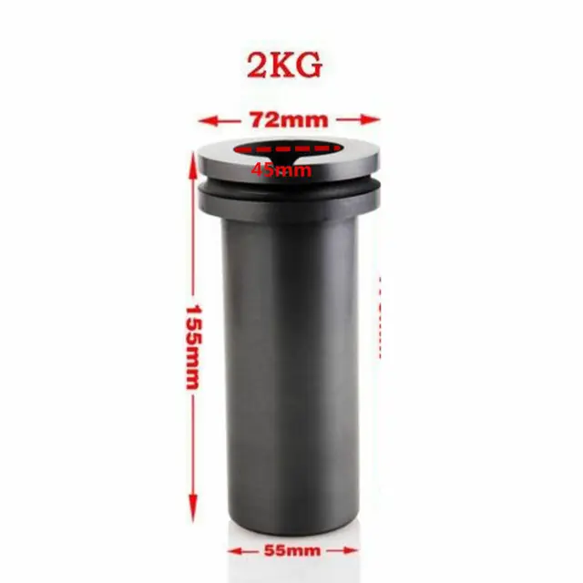 1-5kg Foundry Clay Graphite Crucibles Black Cup Furnace Torch Melting Casting Refining Gold Silver Copper Brass Aluminum Double ring 2KG