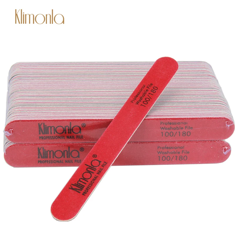 

100Pcs/Lot Red+Black Double-Side Nail Buffer File 100/180 Grit Professional Sanding Nails Art Buffer Tools Manicure Accessories