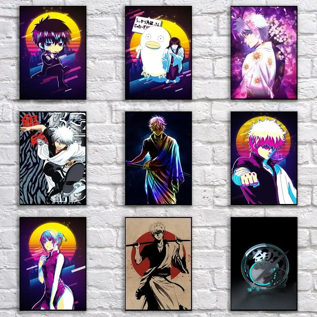 Anime Gintama Poster Whitepaper Cartoon Poster Art Painting Funny Anime Gintama Poster Whitepaper Cartoon Poster Art Painting Funny