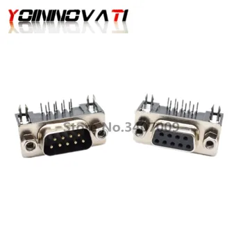 

50pcs DB9 Female Male PCB Mount D-Sub 9 pin PCB Connector RS232 Connector 90-degree bent needle DR9