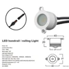 Outdoor 1W LED Handrail Light Waterproof IP65 Tube Lamp 12V 30mm Cut Hole Recessed Spotlight Road Bridge Railings Lighting 3