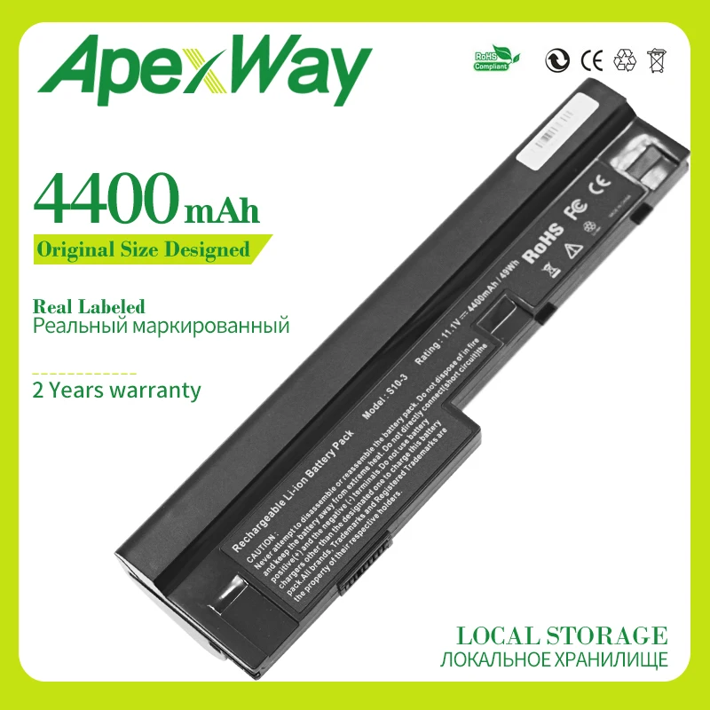 ApexWay 6 CELL 11.1v New Laptop Battery for Lenovo IdeaPad S100 S10-3 S205 S110 U160 S100c S205s U165 L09C3Z14 L09S6Y14 L09M6Y14 |