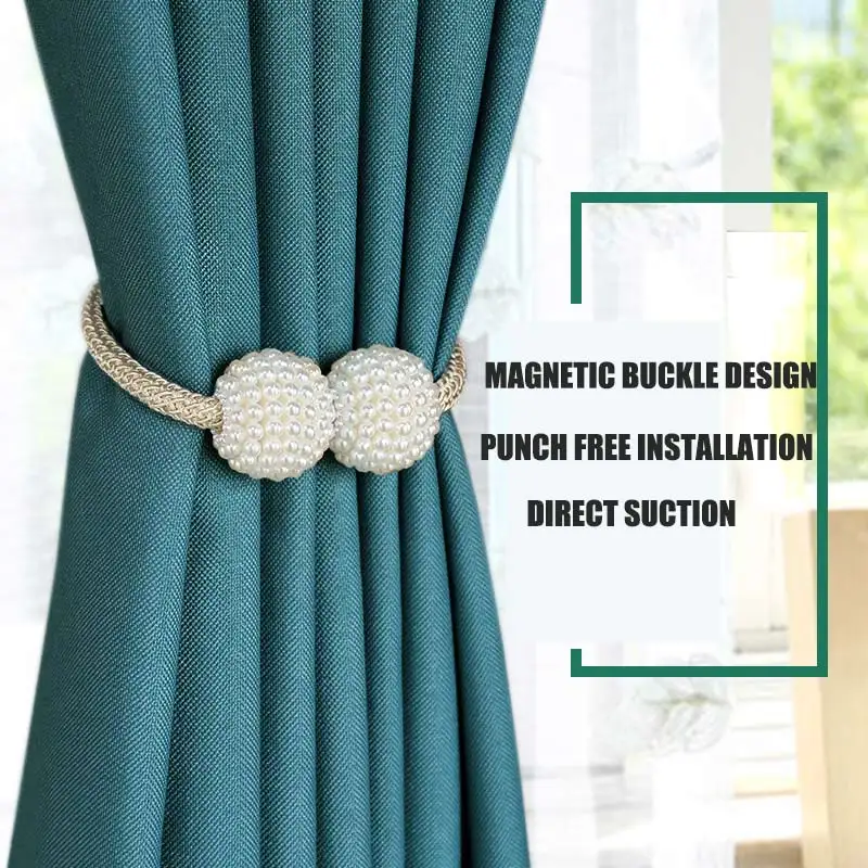 Curtain Buckle Pearl Curtain Holders Tieback Punch Free