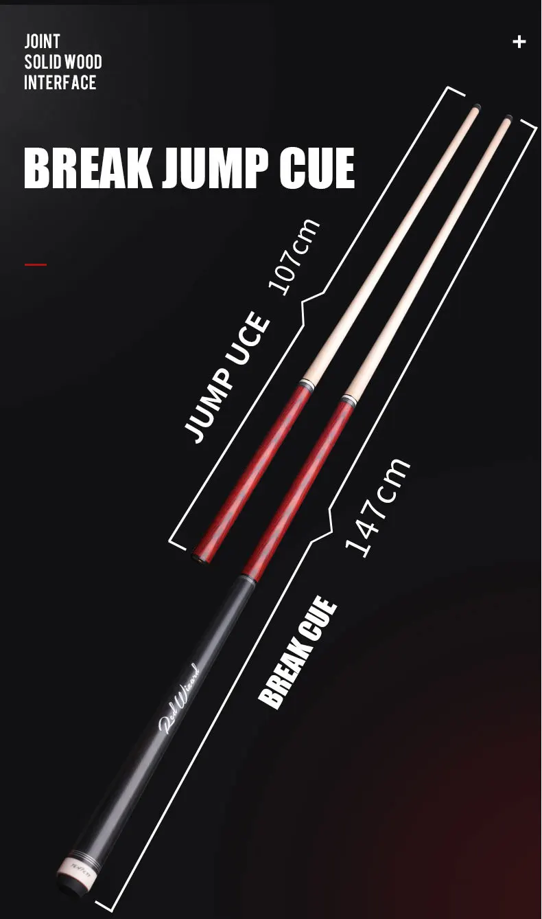 Fury Wizard Punch Pool Cue Break Jump Cue Billiard Stick Maple Shaft Professional Taco De Billar Uni-Lock Joint 4 Colour Butt