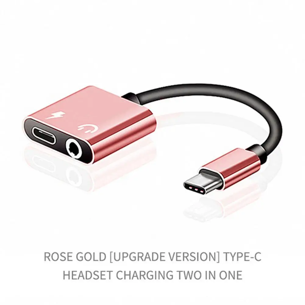 Usb type C аудио адаптер тип-c до 3,5 мм разъем для наушников аудио конвертер кабель для samsung S8 huawei mate 9 LG G5 G6 Xiaomi 6 - Цвет: Rose gold