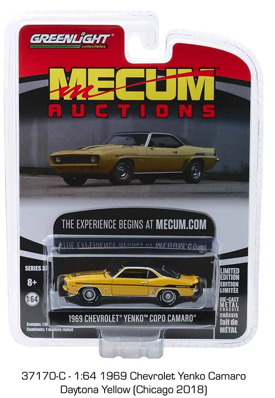 Зеленый свет 1: 64 1969 Chevrolet Yenko Camaro в Дейтона желтая Игрушечная машина из сплава игрушки для детей литой модельный автомобиль подарок на день рождения