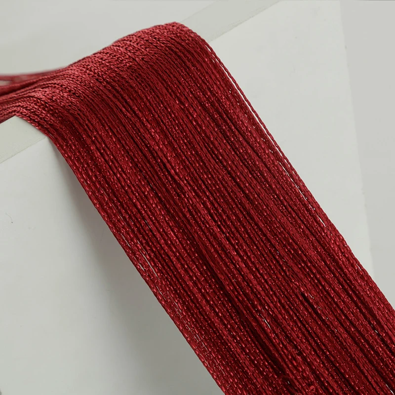 100CM X 200CM Solid Color Curtains Thread Line Curtains For Living Room Door Wall Window Panel Tassel Curtain Home Decoration