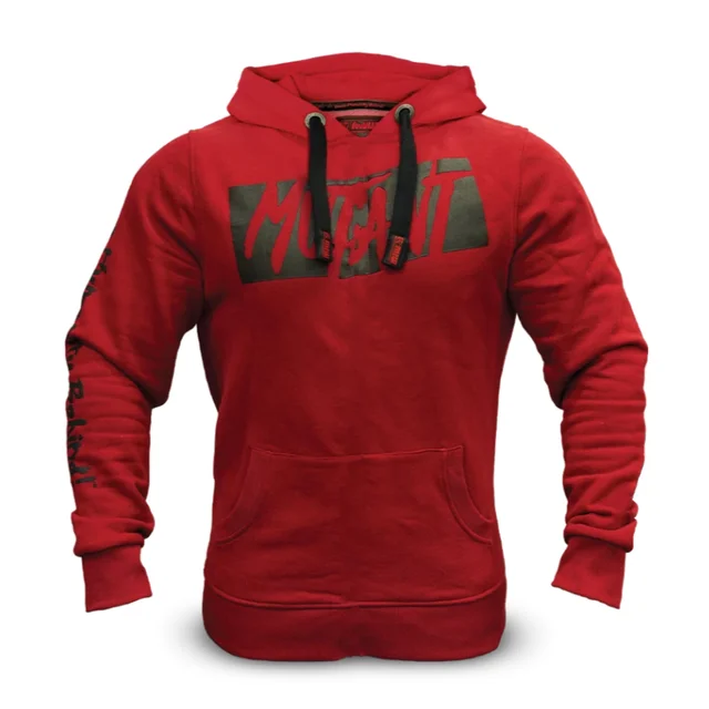 Mutant Men's Winter Wool Loose coat Singlets Sweatshirts Mens Fleece Hoodies Stringer Bodybuilding Fitness Shirts Suitable - Цвет: Красный