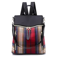 Стиль корейский стиль Оксфорд плечо открытый рюкзак женская многофункциональная Водонепроницаемая клетчатая сумка для подгузников