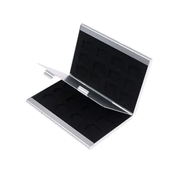 

24 Slots Double Layer Aluminum Alloy Micro For TF SD SDHC TF MS Memory Card Protector Holder Portable SIM Card Storage Case Box