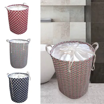 

35*45CM Collapsible Laundry Basket Star Pattern Storage Basket Large Waterproof Linen Cloth Home Toy Clothes Storage Organizer