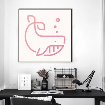 

Cute Whale Nursery Poster Canvas Nursery Animal Art Playroom Decor Wall Art Painting Decoration Pictures 60x60cm