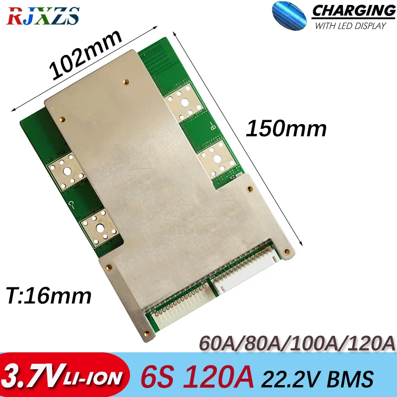 Литий-ионный аккумулятор BMS 6S 60A/ 80A/100A/120A для электровелосипеда электромобиля |
