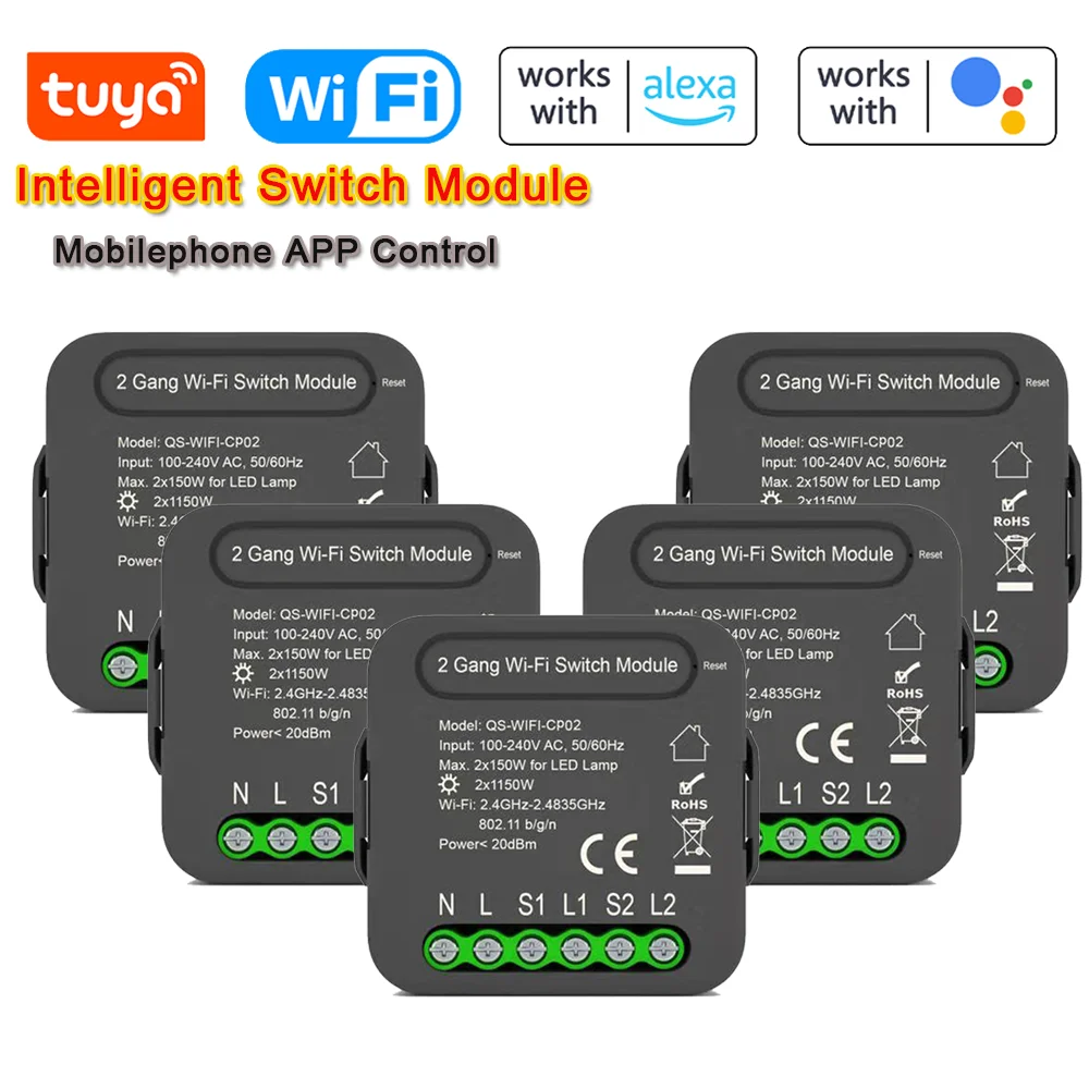 Умный модуль переключателя Tuya с Wi-Fi преобразования электроприборов