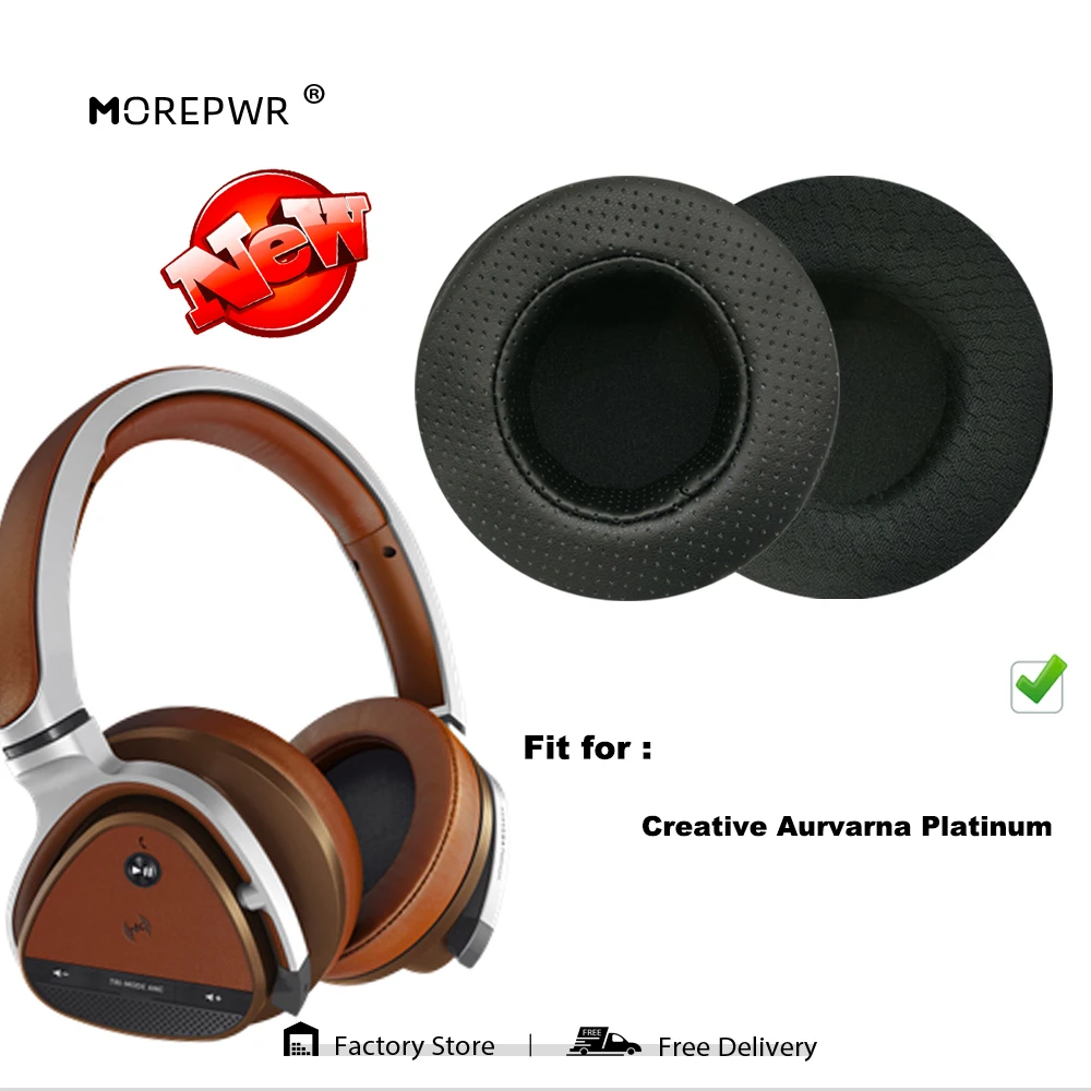 

Morepwr New Upgrade Replacement Ear Pads for Creative Aurvarna Platinum Headset Parts Leather Cushion Velvet Earmuff