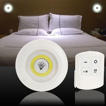 

LED Under Cabinet Light Battery Operated Dimmable COB LED Puck Lights Closets Lights with Remote Control for Wardrobe Bathroom
