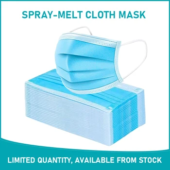 

In Stock! 50Pcs/lot Disposable Face Mask 3 Layers Non-woven Mouth Mask In Stock Health Care Soft Breathable Hygiene Safety Mask