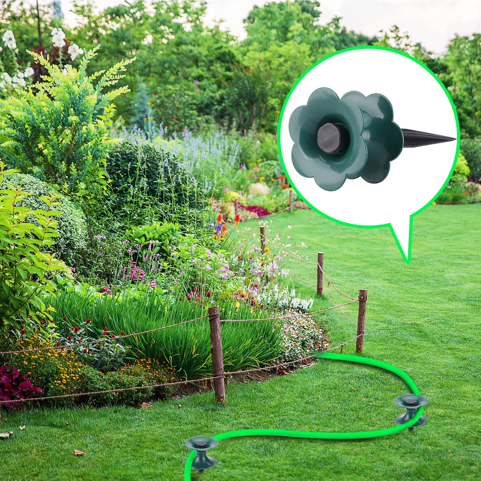 Hose Guide Spike Watering Water Pipe Hose Roller Wheel Brackets Gardening High-strength Simply Garden Lawn Holder