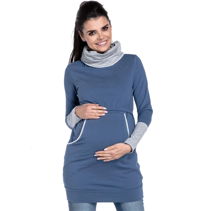Autumn Winter Breastfeeding Maternity Hoodies Nursing Clothes For Pregnant Women Pregnancy Mother Lactation Maternity Sweater