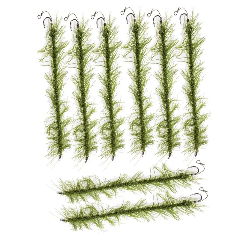 

8 pcs Carp Fishing Accessories Ready Made Hair Rigs Terminal Tackle with Hook and Weed Line 20cm Length Hook Size 4#
