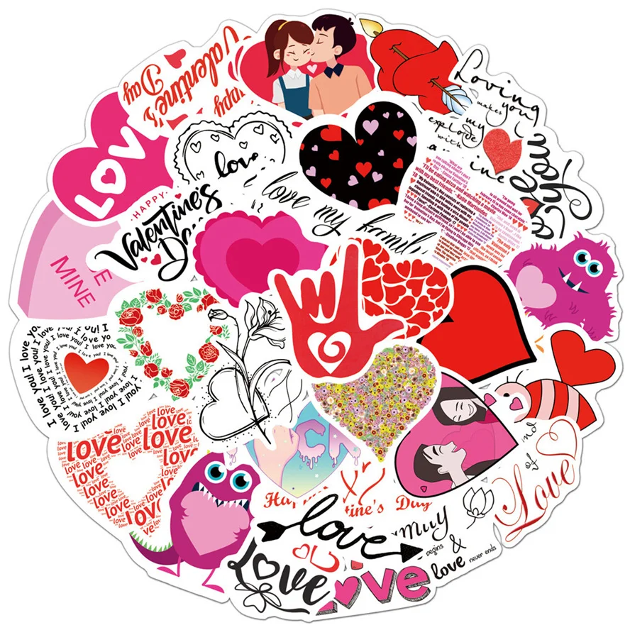 10/30/50PCS LOVE Love Graffiti Stickers Laptop Suitcase Waterproof Guitar Skateboard Decoration Stickers Toys Wholesale