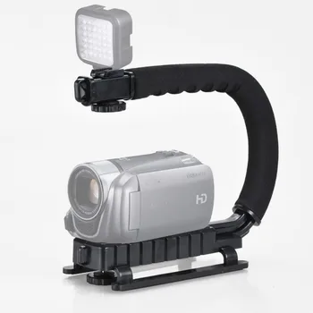 

1/4" DV C shaped Camera Holder flash bracket U type DV hand Motion Stabilizer stable frame Grip for video DSLR SLR
