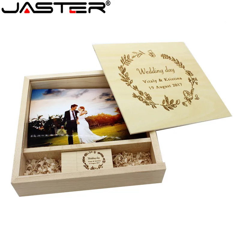 Фотоальбом JASTER из кленового ореха USB + Подарочная коробка флэш накопитель Флэшка 8