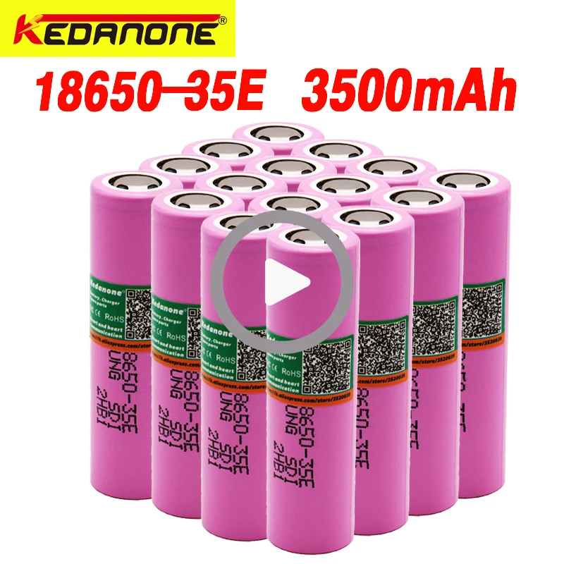 100% оригинал inr18650 35e для 18650 3500mAh 13A разрядка INR18650 35E литий ионная аккумуляторная
