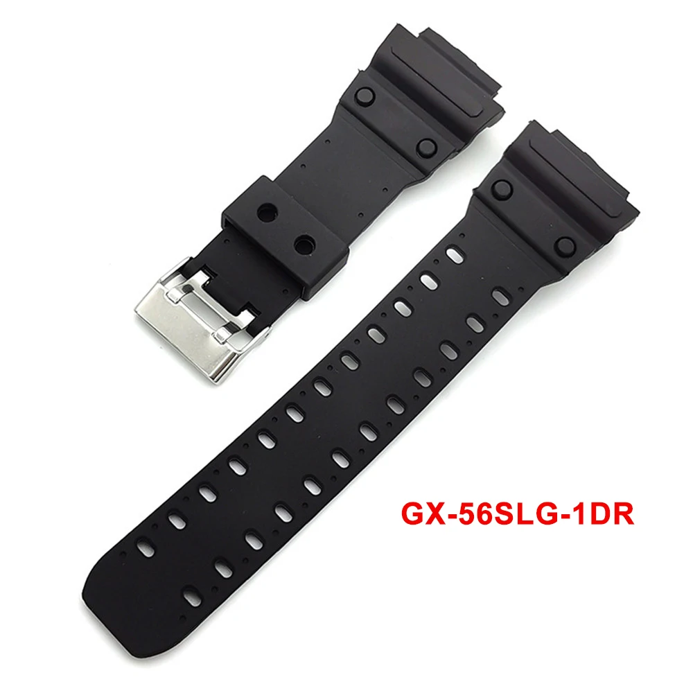 Watch Strap for Casio G-SHOCK GX-56SLG-1DR Black Silicone Plastic Wrist Band Men Sport Waterproof Bracelet Accessories | Наручные часы