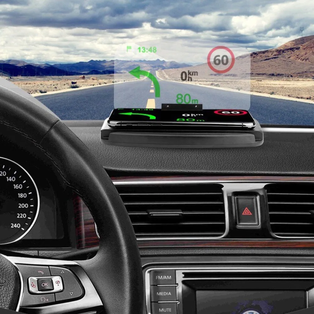 Креативный автомобильный держатель Hud Hd для телефона с беспроводной зарядкой на голову дисплей навигационный проектор держатель для мобильного телефона Беспроводная зарядка