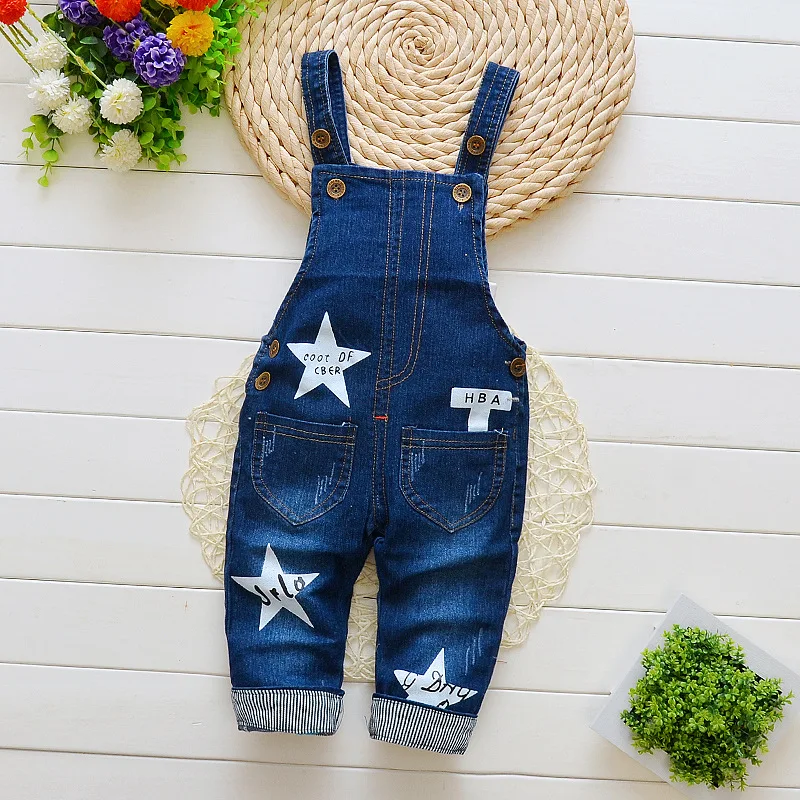 DIIMUU Baby Boy's Clothing Kids Bib Pants Girls Denim Overalls Casual Jeans Dungarees Children Rompers 1-4 Years