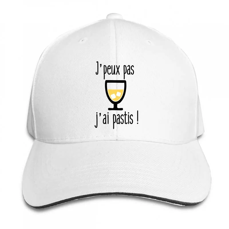 Я не могу иметь pastis бейсбольная кепка Мужчины Женщины Дальнобойщик шляпы Мода Регулируемая Кепка - Цвет: 2-White