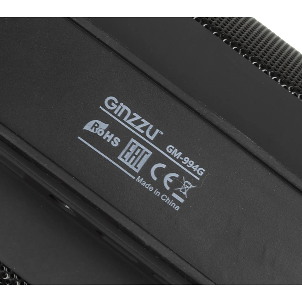 Колонка порт. Ginzzu GM-994G черный 10W 2.0 BT/3.5Jack/USB 2400mAh