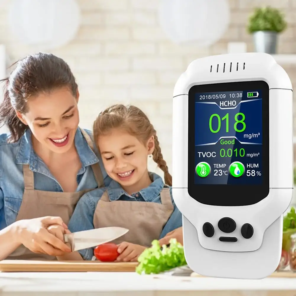 Контроль качества воздуха Универсальный Формальдегид детектор tvoc Температура измеритель влажности для внутреннего мониторинга загрязнения