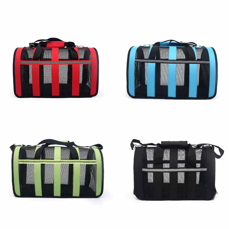Четырехсторонняя сетчатая дышащая Сумка переноска для кошек и собак цветная